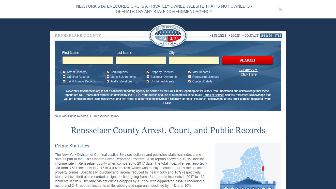 Rensselaer County Arrest, Court, and Public Records