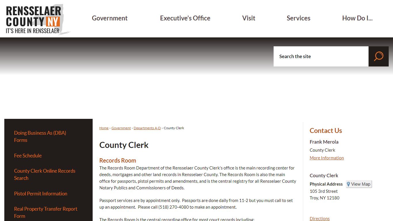 County Clerk | Rensselaer County, NY